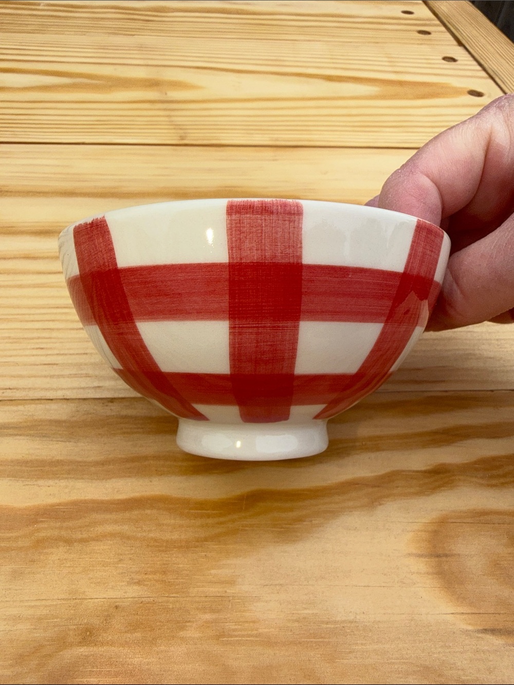 4.5” Red Hand Painted Stoneware Latte Bowl - Creative Co-Op, Inc,